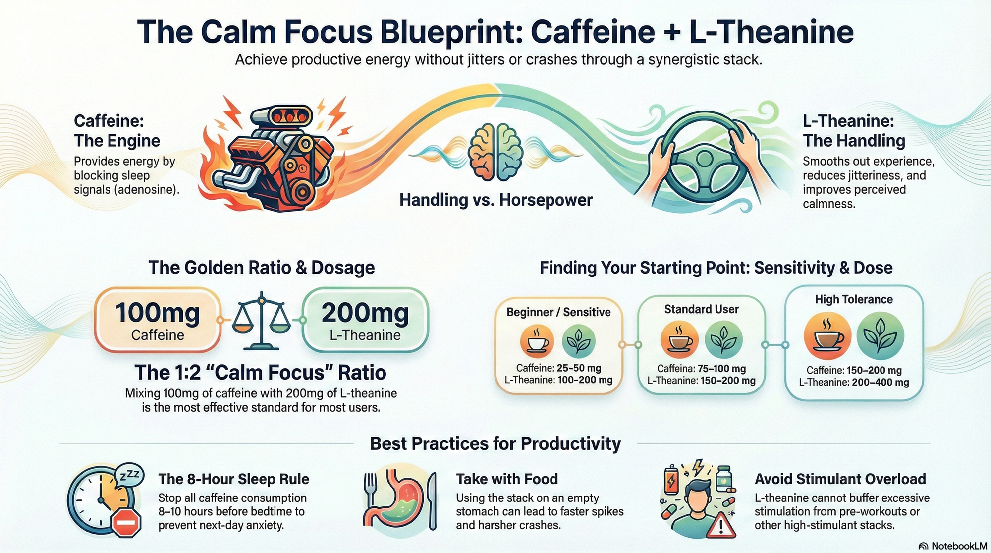 Caffeine + L-Theanine Stack: Best Ratio, Dosage, Timing & How to Avoid Jitters