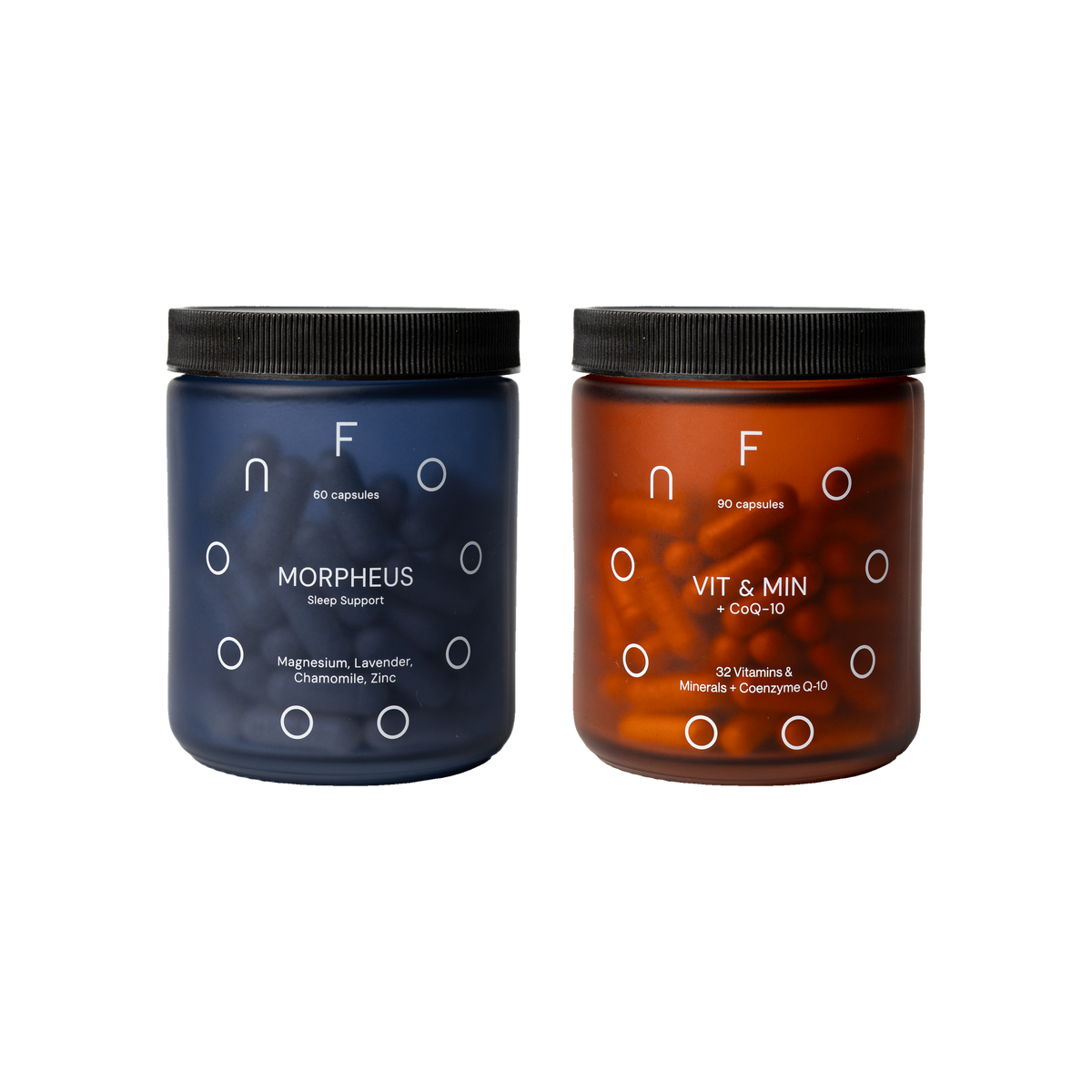 FOOON Restore & Recharge Duo supplement bundle — Morpheus sleep support and VIT & MIN + CoQ10 multivitamin