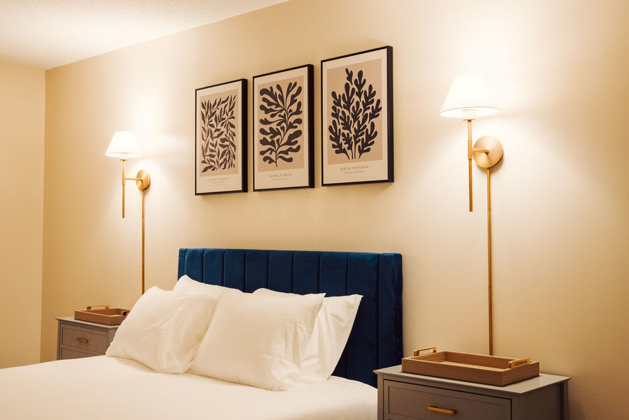 Calm bedroom with bedside lamps, taking melatonin and magnesium together