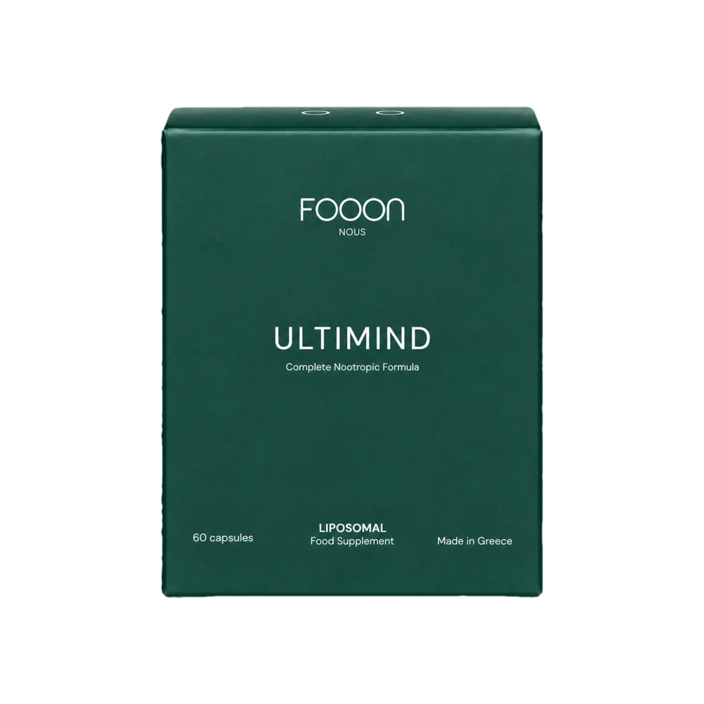 FOOON Ultimind liposomal nootropic supplement box, 60 capsules, made in Greece